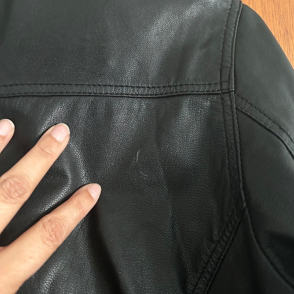 Leather moto-style black jacket - Picture 2 of 5
